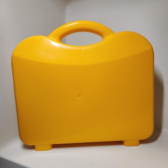 LEGO Yellow Plastic Carrying Carry Case Storage Box w Handle Dividers Organizer - Picture 3 of 8